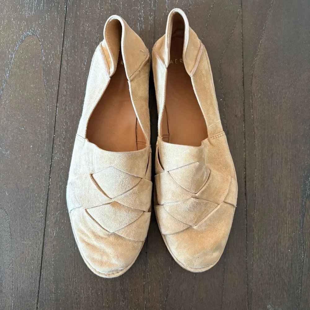 Aerin‎ for Anthro Sahara Hawley Suede Leather Woven Loafers Flats 7.5